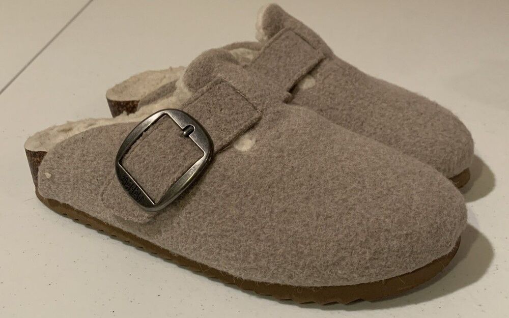 Mad Love Clogs Mule Shoes Woman’s 7 Beige Slip On Boho Soft & Cozy Slippers